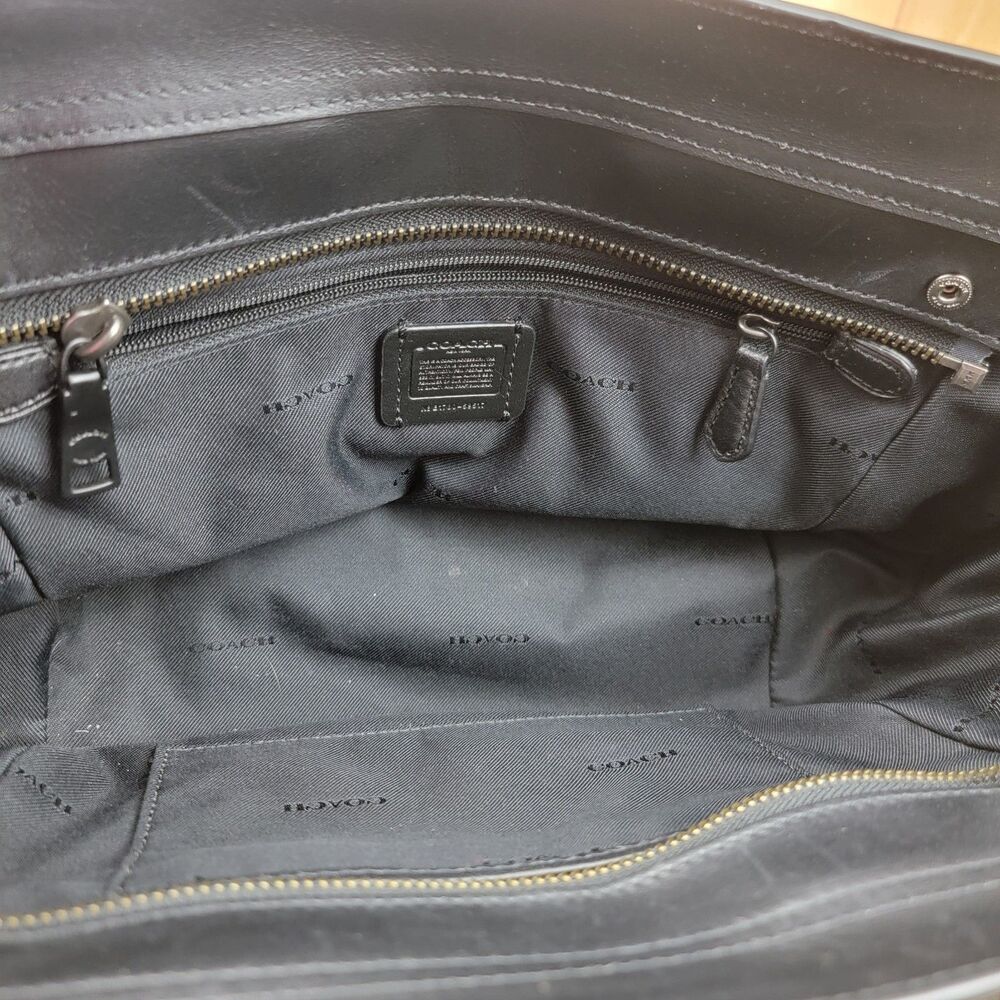 Coach Swagger Carryall Black Pebbled Leather Satchel Crossbody Bag Purse - Picture 3 of 15